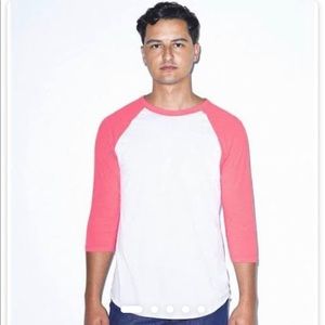 American Apparel hot pink raglan